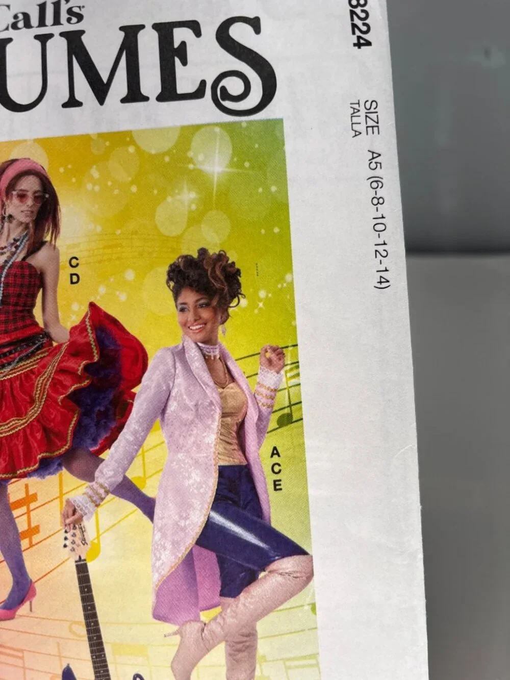 McCalls Costumes Pattern M8224 Size 6 10 12 14 Misses 80s-Inspired Party Uncut
